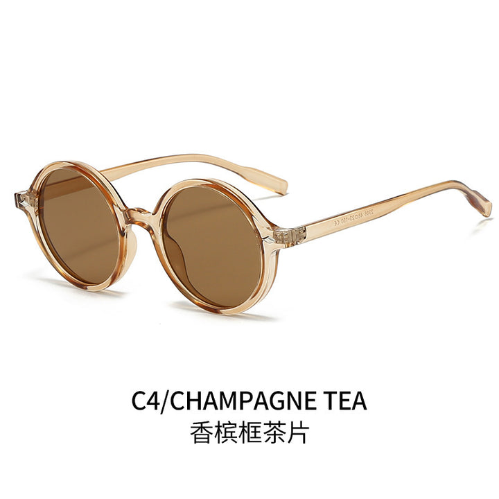 Retro Oval Sun Glasses Y2g Pure Champagne Sunglasses Female Cross-border Fashion