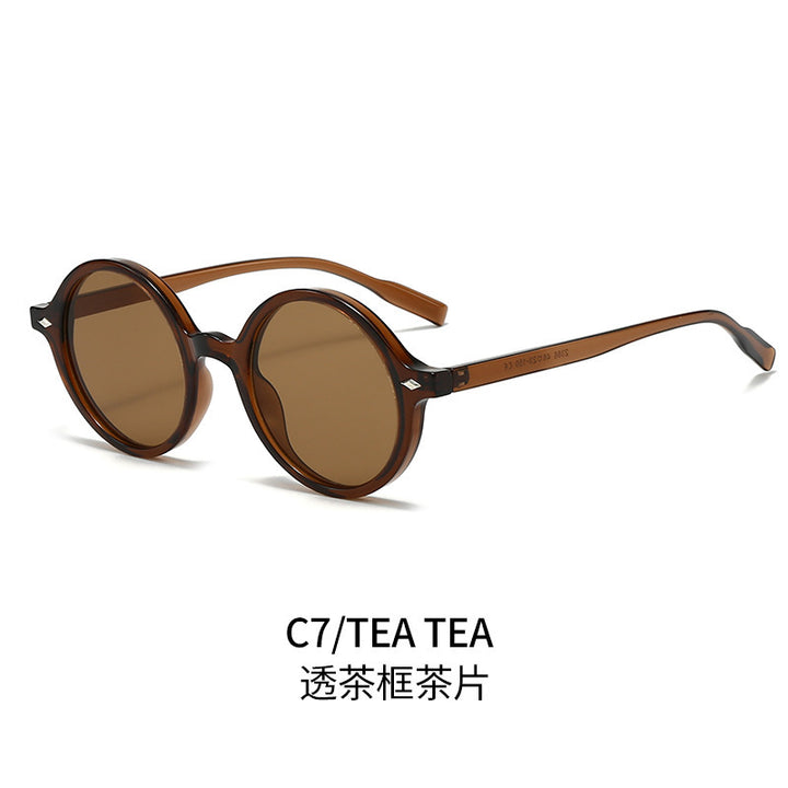 Retro Oval Sun Glasses Y2g Pure Champagne Sunglasses Female Cross-border Fashion