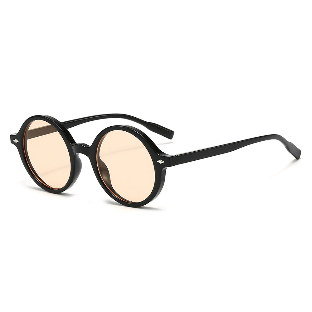 Retro Oval Sun Glasses Y2g Pure Champagne Sunglasses Female Cross-border Fashion