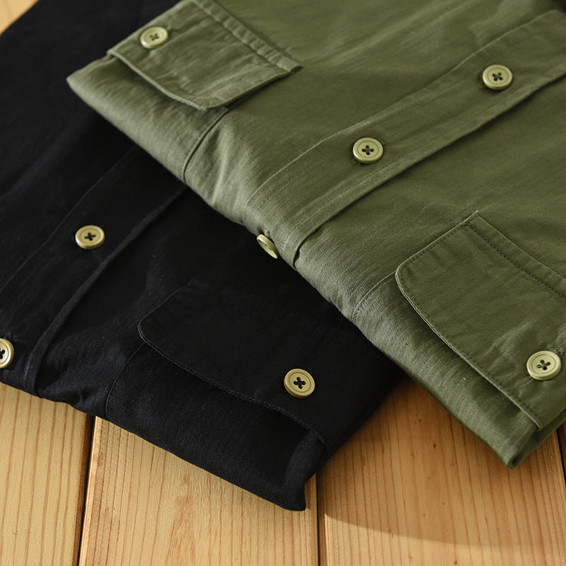 Solid Color Casual Short-sleeved Shirt