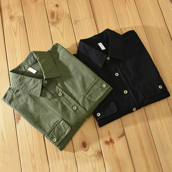 Solid Color Casual Short-sleeved Shirt