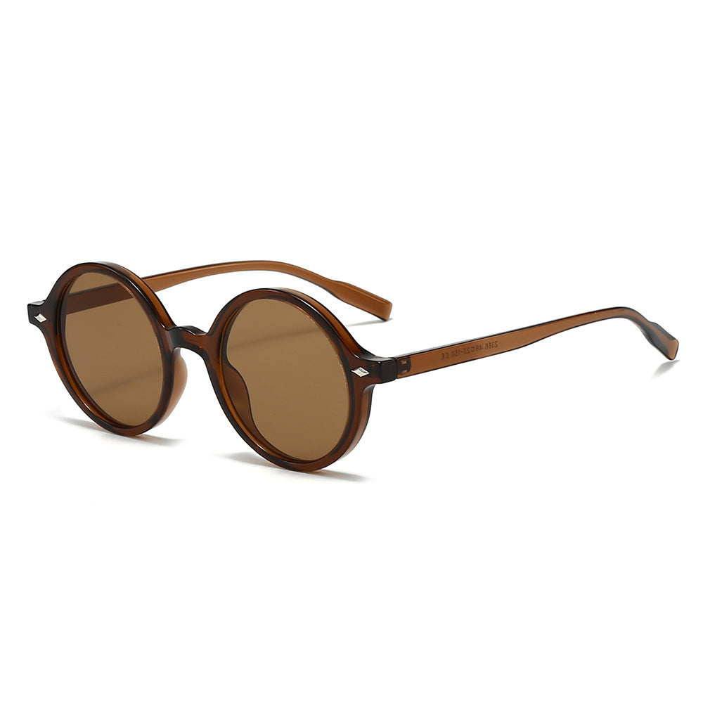 Retro Oval Sun Glasses Y2g Pure Champagne Sunglasses Female Cross-border Fashion