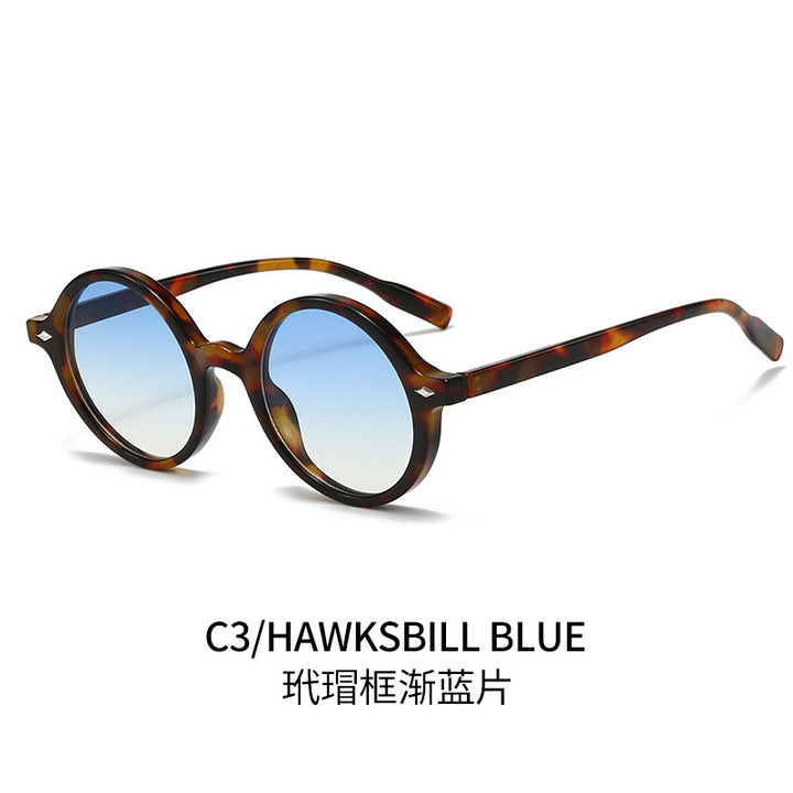 Retro Oval Sun Glasses Y2g Pure Champagne Sunglasses Female Cross-border Fashion