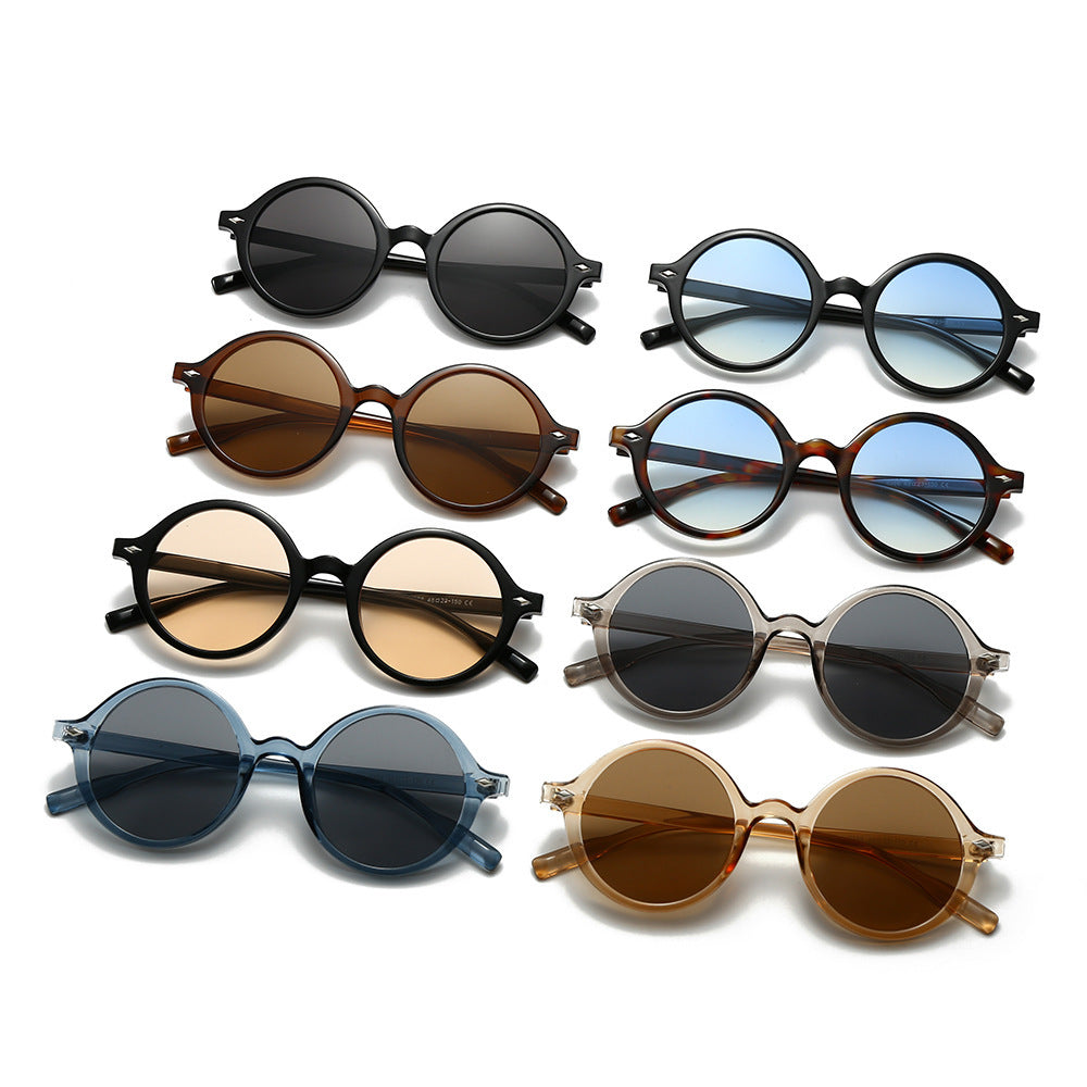 Retro Oval Sun Glasses Y2g Pure Champagne Sunglasses Female Cross-border Fashion