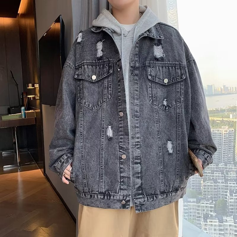 Casual Jacket Retro Loose Pu Handsome Top