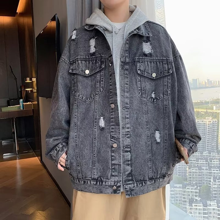 Casual Jacket Retro Loose Pu Handsome Top