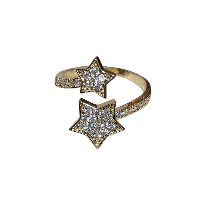 Cold Style Zircon Star Open-end Ring Fashion All-match Bracelet For Women